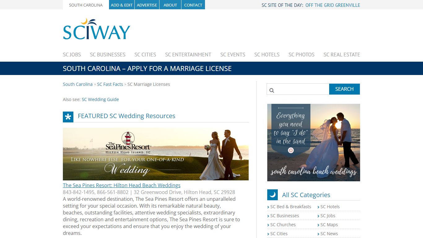 South Carolina - How to Apply for a Marriage License - SCIWAY